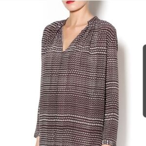 Ulla Johnson Pure Silk Batik Tribal Print Blouse US Women's Size 2